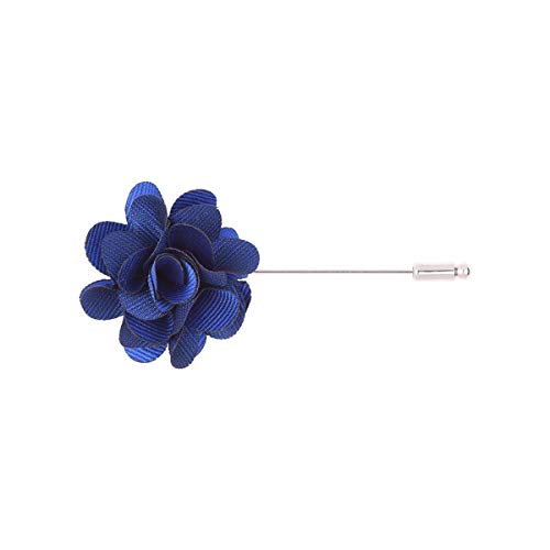 TIE RACK - Broche para ojales, diseño de flor 100% seda azul cobalto Talla única