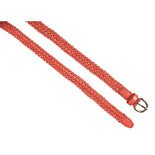 TIE RACK - Cinturón 100% cuero trenzado coral Talla única TIE RACK - Cinturón 100% cuero trenzado coral Talla única