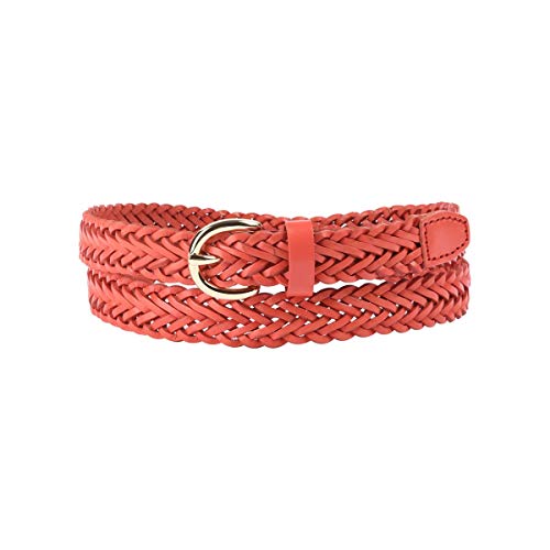 TIE RACK - Cinturón 100% cuero trenzado coral Talla única TIE RACK - Cinturón 100% cuero trenzado coral Talla única