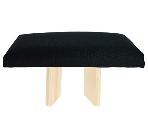 Tierra Zen Banquette Capitonnée et Tapissée-Noire, Madera, Negro, 44 x 27 x 17 cm