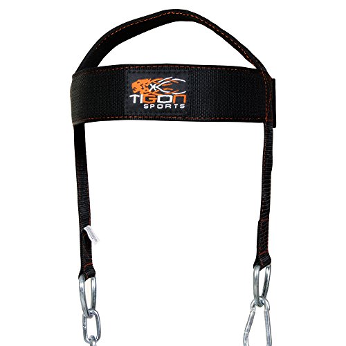Tigon - Arnés para la cabeza, cinturón de entrenamiento, levantamiento de pesas, cadena de cuello y entrenamiento