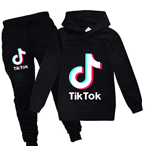 TIK Tok - Sudaderas con capucha unisex para niños Negro Negro ( 9-11 Años