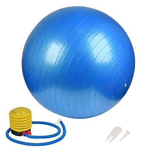 TIMESETL Pelota de Pilates con Bomba de Aire, Fitball Bola de Yoga Pilates, Balón de Ejercicio para Fitness, Yoga, Embarazo, Masaje y Pilates - 65cm