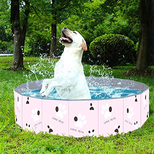 Tina de baño portátil al Aire Libre Rosa Plegable Plástico Duro PVC Baño Piscina Plegable para niños Bebé Mascotas Perros Gatos,60 * 20cm