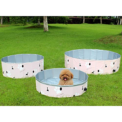 Tina de baño portátil al Aire Libre Rosa Plegable Plástico Duro PVC Baño Piscina Plegable para niños Bebé Mascotas Perros Gatos,60 * 20cm