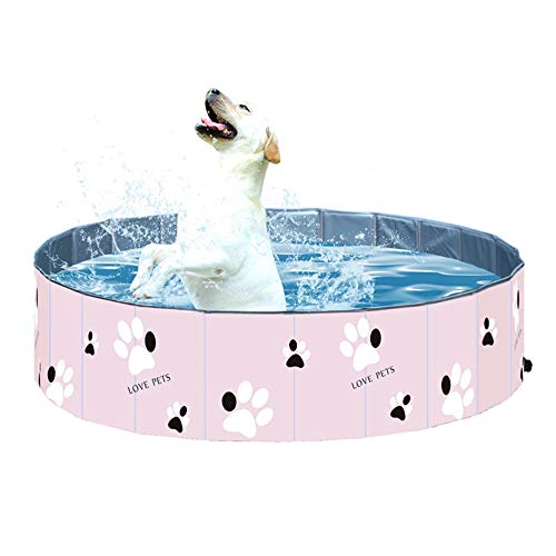Tina de baño portátil al Aire Libre Rosa Plegable Plástico Duro PVC Baño Piscina Plegable para niños Bebé Mascotas Perros Gatos,60 * 20cm