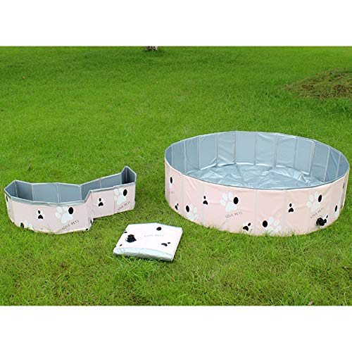 Tina de baño portátil al Aire Libre Rosa Plegable Plástico Duro PVC Baño Piscina Plegable para niños Bebé Mascotas Perros Gatos,60 * 20cm