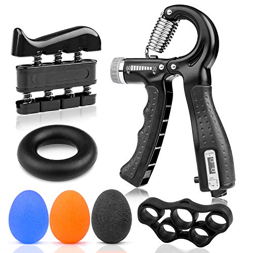 Tintec Fortalecedor de Mano, Kit Ejercitador de Manos Ajustable 10-60Kg para Ejercicio Dedos Manos, Juego de 7 Piezas con Bolas Antiestrés Ejercitador de Dedos Anillo de Fortalecer Estirador de Dedos Tintec Fortalecedor de Mano, Kit Ejercitador de Manos Ajustable 10-60Kg para Ejercicio Dedos Manos, Juego de 7 Piezas con Bolas Antiestrés Ejercitador de Dedos Anillo de Fortalecer Estirador de Dedos