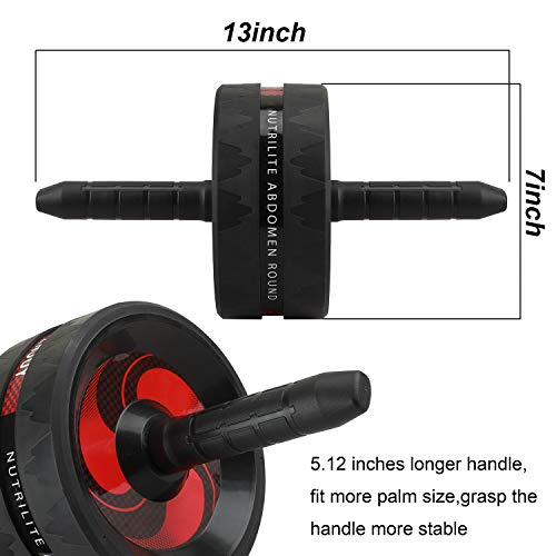 Tioamy Rodillo de Abdominales ABS Rueda Roller AB Wheel Entrenador Muscular para Brazos Espalda Vientre Forma del Cuerpo Central Formación Aptitud Ejercicio Gimnasio Accesorio