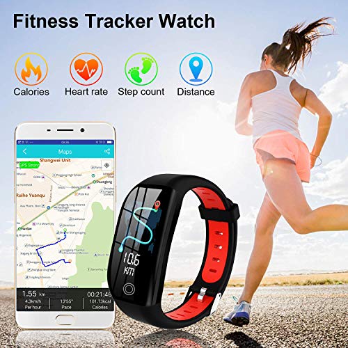 Tipmant Pulsera de Actividad, Reloj Inteligente Smartwatch Impermeable IP68 Pulsera Inteligentes con Pulsómetro Podómetro Calorías Pulsera Deporte para Android y iOS para Hombre Mujer Niños (Rojo)