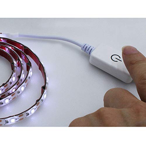 Tira de luces LED para máquina de coser JK, blanco frío 6500 K con regulador táctil y alimentación USB para todas las máquinas de coser, enchufe de la UE EU Plug blanco