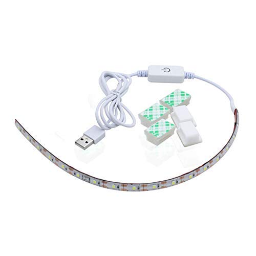 Tira de luces LED para máquina de coser JK, blanco frío 6500 K con regulador táctil y alimentación USB para todas las máquinas de coser, enchufe de la UE EU Plug blanco