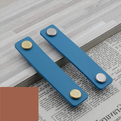 Tiradores de Cajón Cuero Manija de Gabinete Perilla de Puerta Maleta Equipaje Cierre Tracción DIY - Azul Tiradores de Cajón Cuero Manija de Gabinete Perilla de Puerta Maleta Equipaje Cierre Tracción DIY - Azul