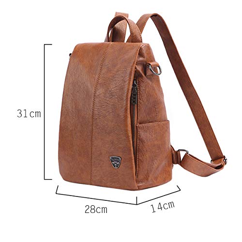 Tisdaini Bolsos Mochila Mujer Moda antirrobo Cuero Artificial autentico Casual Viaje Escolares Bolsos