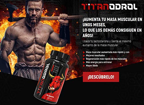 TITANODROL Premium, 2 paquetes, aumenta los niveles de testosterona y hormona de crecimiento, rápido crecimiento muscular, rápida quema de grasa, sin esteroides, ¡sin efectos secundarios!