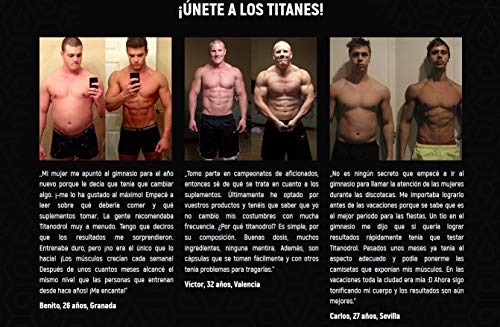 TITANODROL Premium, 3 paquetes, aumenta los niveles de testosterona y hormona de crecimiento, rápido crecimiento muscular, rápida quema de grasa, sin esteroides, ¡sin efectos secundarios!