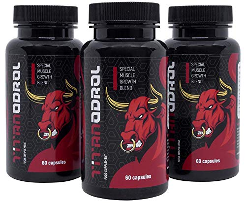 TITANODROL Premium, 3 paquetes, aumenta los niveles de testosterona y hormona de crecimiento, rápido crecimiento muscular, rápida quema de grasa, sin esteroides, ¡sin efectos secundarios!