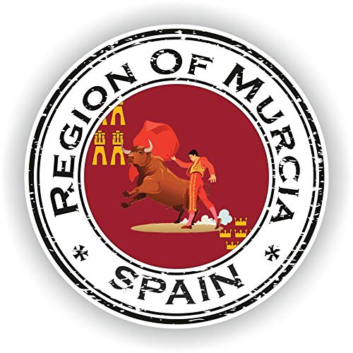 Tiukiu Pegatina de sello de la región de España de Murcia para ordenador portátil, libro, nevera, guitarra, motocicleta, casco, caja de herramientas, puerta, PC, barco