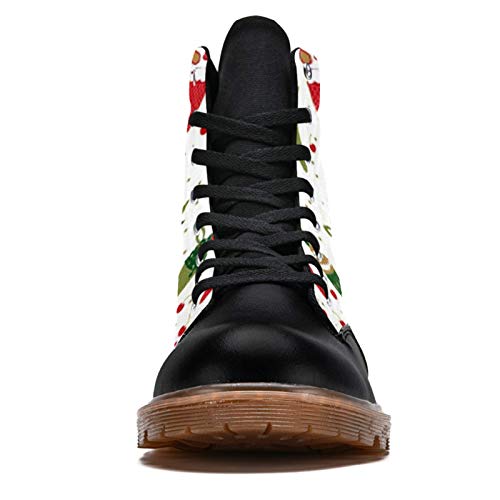 TIZORAX Botas de invierno para las mujeres Fresa Sundae Vainilla Helado Estampados de Alta Parte Superior de Encaje Clásico de Lona Escuela Zapatos, color Multicolor, talla 41.5 EU TIZORAX Botas de invierno para las mujeres Fresa Sundae Vainilla Helado Estampados de Alta Parte Superior de Encaje Clásico de Lona Escuela Zapatos, color Multicolor, talla 41.5 EU