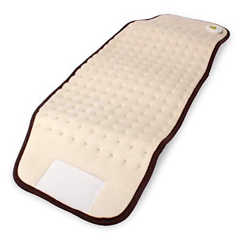 TM Electron Almohadilla Eléctrica para la Zona Lumbar y Abdominal, con 3 niveles de Temperatura, Transpirable y Lavable, Beige