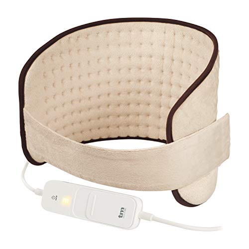 TM Electron Almohadilla Eléctrica para la Zona Lumbar y Abdominal, con 3 niveles de Temperatura, Transpirable y Lavable, Beige