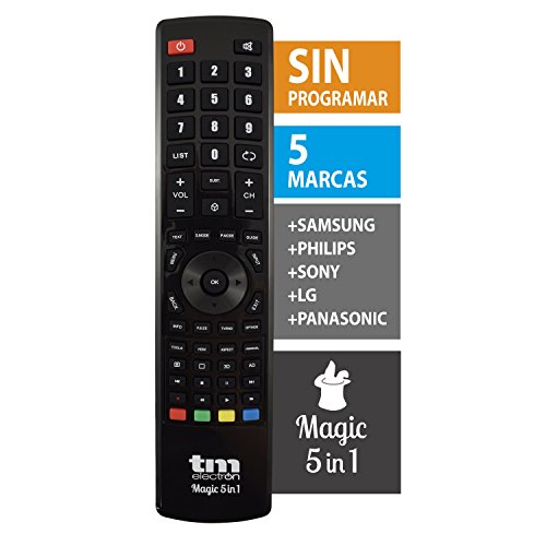 TM Electron TMURC501 - Mando a distancia universal Magic 5 en 1 compatible con televisores de grandes marcas, no necesita programación ni códigos TM Electron TMURC501 - Mando a distancia universal Magic 5 en 1 compatible con televisores de grandes marcas, no necesita programación ni códigos