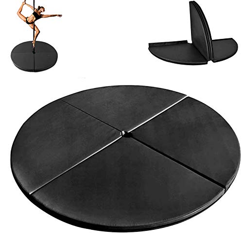 TMXWHYQ Esterilla de Baile en Barra Gruesa, Esterilla de Gimnasia para Ejercicios, Esterilla de Danza Redonda de Cuatro Pliegues, para Yoga en Interiores,Negro,150 * 5