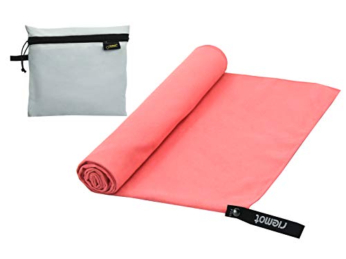 Toalla de Microfibra, Toalla Secado Rapido para Mujer Hombre, Toalla Deporte de Yoga Gym Fitness Pilates, Ideal para Gimnasio en casa, Deportes, Correr, Viajes, Playa, Natacion Piscina, Baño Rosa S