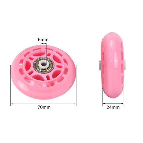 TOBWOLF 8 ruedas de repuesto para patines en línea de 70 mm 82 A, ruedas de patinaje interior con rodamientos ABEC-7, ruedas de equipaje, ruedas de entrenamiento para scooter, color rosa TOBWOLF 8 ruedas de repuesto para patines en línea de 70 mm 82 A, ruedas de patinaje interior con rodamientos ABEC-7, ruedas de equipaje, ruedas de entrenamiento para scooter, color rosa