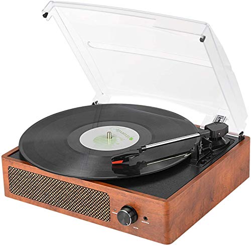 Tocadiscos Bluetooth portátil de Tres velocidades (33 1/3, 45 y 78 RPM), Vintage Vinilo Tocadiscos con Altavoces estéreo Integrados, soporta Salida RCA/Jack para Auriculares / MP3 Tocadiscos Bluetooth portátil de Tres velocidades (33 1/3, 45 y 78 RPM), Vintage Vinilo Tocadiscos con Altavoces estéreo Integrados, soporta Salida RCA/Jack para Auriculares / MP3