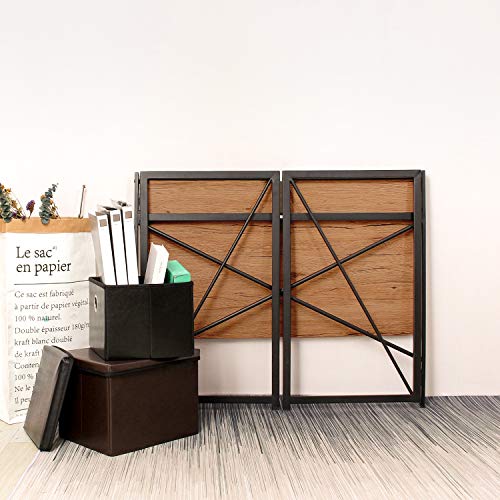Todeco - Mesa Ordenador, Escritorio Trabajo Plegable, Escritorio Industrial Mesa, Mesa Escritorio Madera, no Necesita instalación, Hecho de Madera y Acero, Marrón Todeco - Mesa Ordenador, Escritorio Trabajo Plegable, Escritorio Industrial Mesa, Mesa Escritorio Madera, no Necesita instalación, Hecho de Madera y Acero, Marrón