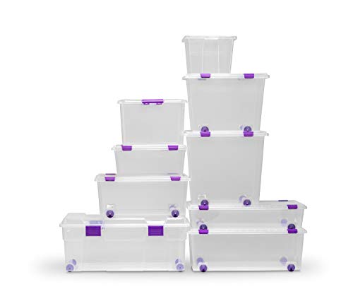 TODO HOGAR - Caja Plástico Almacenaje Grandes Multiusos con Asa y Ruedas - Medidas 585 x 390 x 250 - Capacidad de 42 litros (4)