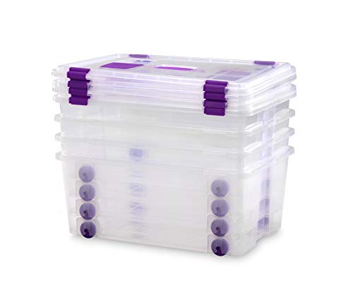 TODO HOGAR - Caja Plástico Almacenaje Grandes Multiusos con Asa y Ruedas - Medidas 585 x 390 x 250 - Capacidad de 42 litros (4) TODO HOGAR - Caja Plástico Almacenaje Grandes Multiusos con Asa y Ruedas - Medidas 585 x 390 x 250 - Capacidad de 42 litros (4)