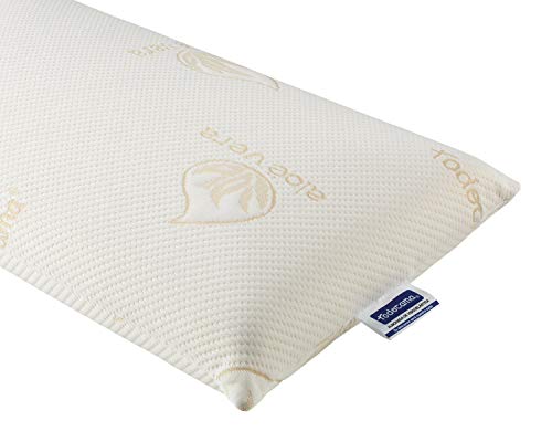 Todocama - Almohada viscoelástica, Antiácaros y Antibacterias. Núcleo Compacto. Doble Funda con Cremallera. Tejido Aloe Vera. Termorregulable adaptabilidad al Cuello. (135 cm) Todocama - Almohada viscoelástica, Antiácaros y Antibacterias. Núcleo Compacto. Doble Funda con Cremallera. Tejido Aloe Vera. Termorregulable adaptabilidad al Cuello. (135 cm)