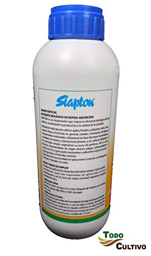 Todocultivo Aminoacido Siapton. 1 Litro. Abono foliar. Hace a la Planta más Resistente Frente a: sequía, heladas o Granizo, Virus, plaguicidas o herbicidas. Todocultivo Aminoacido Siapton. 1 Litro. Abono foliar. Hace a la Planta más Resistente Frente a: sequía, heladas o Granizo, Virus, plaguicidas o herbicidas.