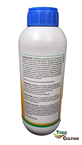 Todocultivo Aminoacido Siapton. 1 Litro. Abono foliar. Hace a la Planta más Resistente Frente a: sequía, heladas o Granizo, Virus, plaguicidas o herbicidas.