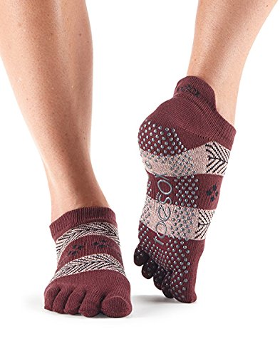 ToeSox Calcetines tobilleros de mujer con dedos cerrados, antideslizantes, para ballet, yoga, pilates, barre, Wonderland