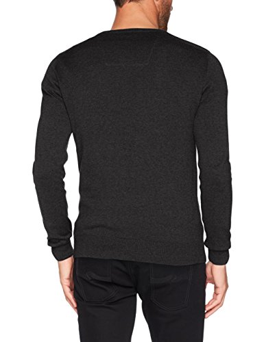 Tom Tailor 30228810910 suéter, Gris (Black Grey Melange 2572), Medium para Hombre