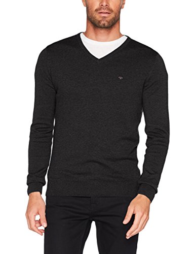 Tom Tailor 30228810910 suéter, Gris (Black Grey Melange 2572), Medium para Hombre