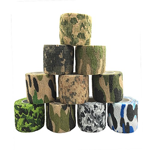 Tomkity 10 Rollos Banda Venda Cinta Bendaje Adhesiva Deportiva De Caza Rollos Cling Auto Camuflaje Tomkity 10 Rollos Banda Venda Cinta Bendaje Adhesiva Deportiva De Caza Rollos Cling Auto Camuflaje