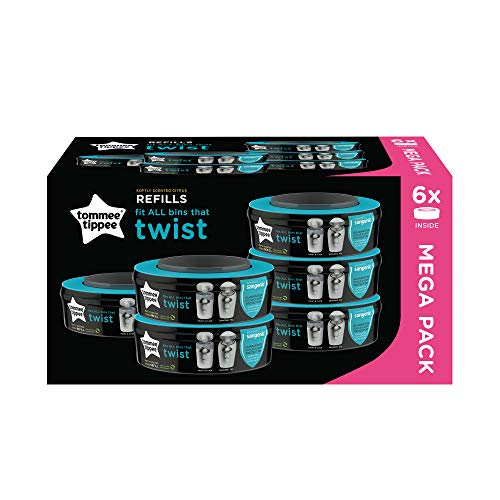 Tommee Tippee Sangenic Recambios Sistema avanzado para desechar pañales Twist & Click, paquete de 6 (compatibles con los contenedores Sangenic TEC y Twist and Click) Tommee Tippee Sangenic Recambios Sistema avanzado para desechar pañales Twist & Click, paquete de 6 (compatibles con los contenedores Sangenic TEC y Twist and Click)