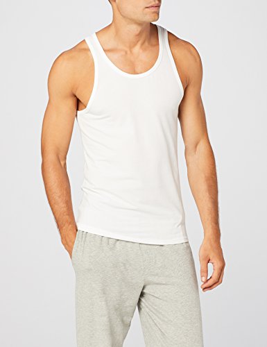 Tommy Hilfiger 2P Tank Camiseta sin Mangas, Blanco (Blanco 100), M para Hombre Tommy Hilfiger 2P Tank Camiseta sin Mangas, Blanco (Blanco 100), M para Hombre