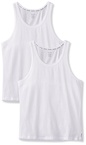 Tommy Hilfiger 2P Tank Camiseta sin Mangas, Blanco (Blanco 100), M para Hombre Tommy Hilfiger 2P Tank Camiseta sin Mangas, Blanco (Blanco 100), M para Hombre