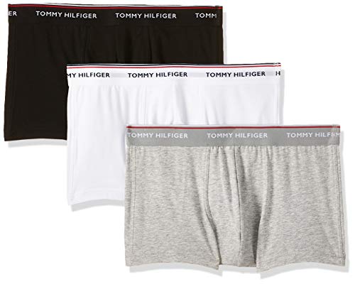 Tommy Hilfiger 3p Lr Trunk Boxer, Negro (Black/White/Grey Heather 004), M (Pack de 3) para Hombre Tommy Hilfiger 3p Lr Trunk Boxer, Negro (Black/White/Grey Heather 004), M (Pack de 3) para Hombre