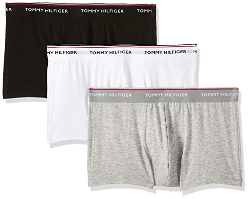 Tommy Hilfiger 3p Lr Trunk Boxer, Negro (Black/White/Grey Heather 004), M (Pack de 3) para Hombre