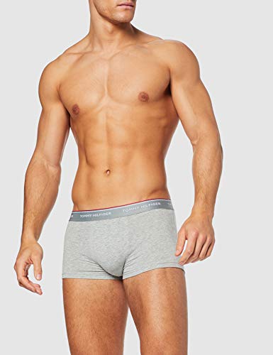 Tommy Hilfiger 3p Lr Trunk Boxer, Negro (Black/White/Grey Heather 004), M (Pack de 3) para Hombre