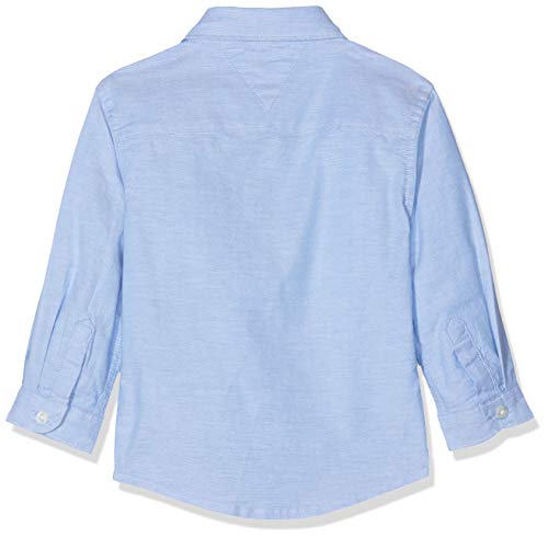 Tommy Hilfiger Boys Stretch Oxford L/s Blusa, Azul (Shirt Blue 474), 164 (Talla del Fabricante: 14) para Niños