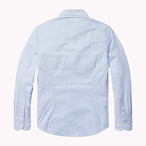Tommy Hilfiger Boys Stretch Oxford L/s Blusa, Azul (Shirt Blue 474), 164 (Talla del Fabricante: 14) para Niños