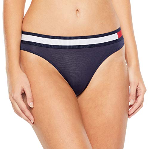 Tommy Hilfiger Briefs B Braguitas con Cintura Elástica y Logo, Azul (Navy Blazer 416), M para Mujer