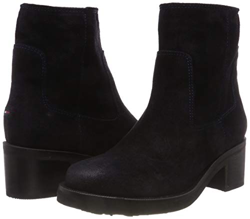 Tommy Hilfiger Essential Suede Biker Boot, Botas Estilo Motero Mujer, Azul (Midnight 403), 38 EU Tommy Hilfiger Essential Suede Biker Boot, Botas Estilo Motero Mujer, Azul (Midnight 403), 38 EU